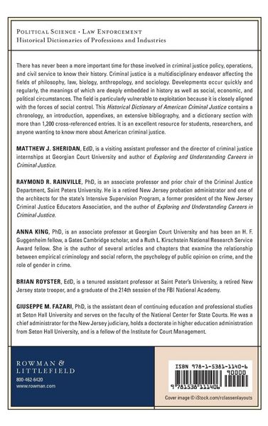 Produktbild: Historical Dictionary of American Criminal Justice
