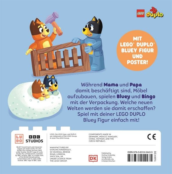 Produktbild: LEGO DUPLO Bluey Verpackung. Ein Bilderbuch