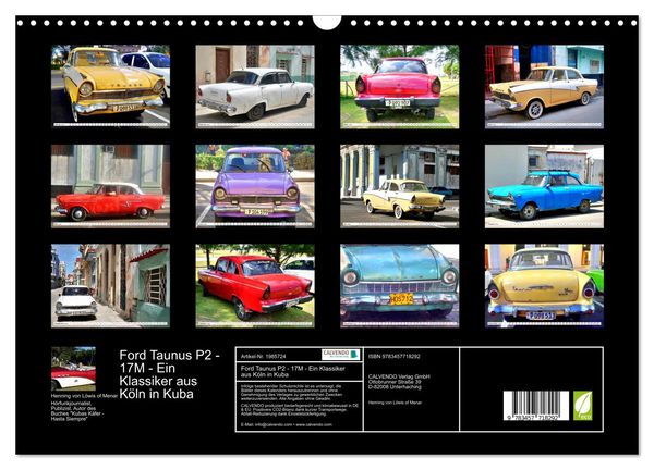 Produktbild: Ford Taunus P2 - 17M - Ein Klassiker aus K&ouml;ln in Kuba (Wandkalender 2026 DIN A3 quer), CALVENDO Monatskalender