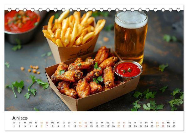 Produktbild: Fastfood - schnell, s&uuml;ndig, lecker (Tischkalender 2026 DIN A5 quer), CALVENDO Monatskalender