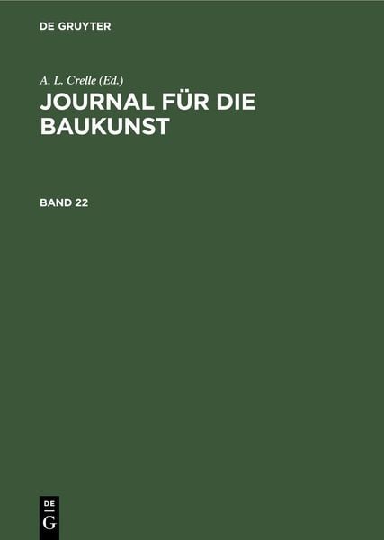 Produktbild: Journal f&uuml;r die Baukunst. Band 22