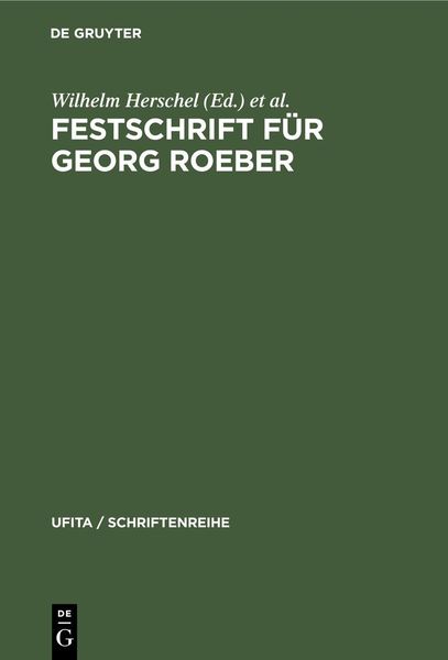 Produktbild: Festschrift f&uuml;r Georg Roeber