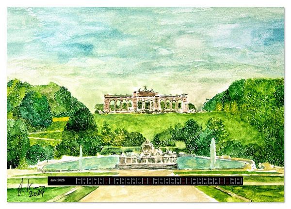 Produktbild: Wien in stillen Aquarellen (Wandkalender 2026 DIN A2 quer), CALVENDO Monatskalender