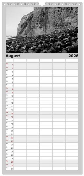 Produktbild: Familienplaner 2026 - BLACK 'N WHITE mit 5 Spalten (Wandkalender, 21 x 45 cm) CALVENDO