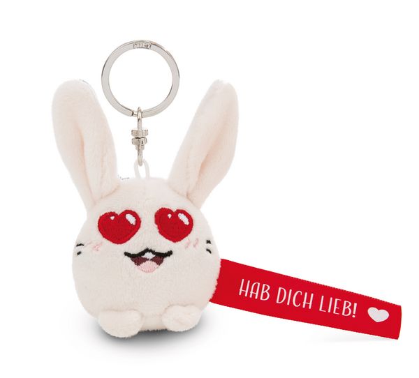 Produktbild: Schl&uuml;sselanh&auml;nger Hase Hab dich lieb! rot 5cm an