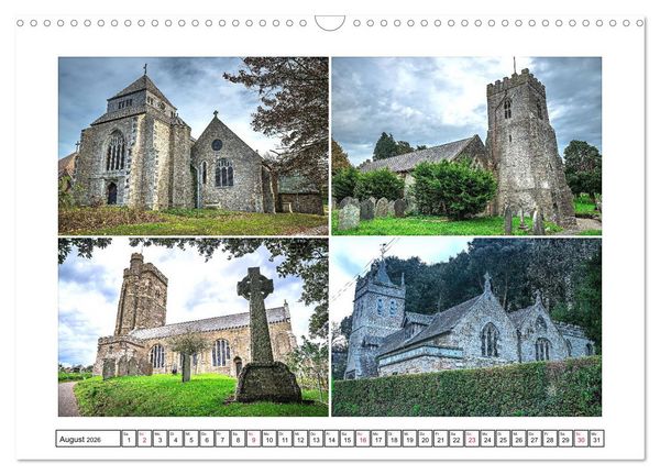 Produktbild: Trutzig und Wehrhaft - Englands Kirchen (Wandkalender 2026 DIN A3 quer), CALVENDO Monatskalender