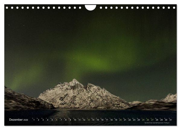 Produktbild: Hurtigruten im Winter - Hunting the light (Wandkalender 2026 DIN A4 quer), CALVENDO Monatskalender