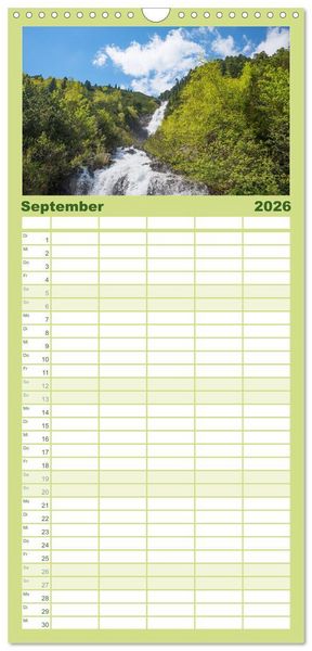 Produktbild: Familienplaner 2026 - Zillertal - Bergidylle rund um Mayrhofen 2026 mit 5 Spalten (Wandkalender, 21 x 45 cm) CALVENDO
