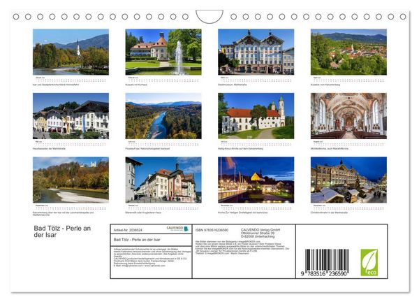 Produktbild: Bad T&ouml;lz - Perle an der Isar (Wandkalender 2026 DIN A4 quer), CALVENDO Monatskalender