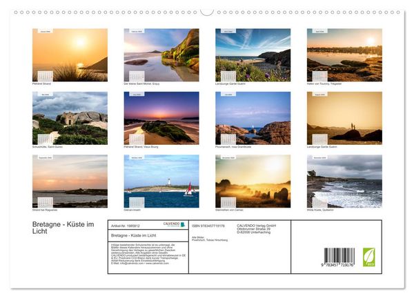 Produktbild: Bretagne - K&uuml;ste im Licht (hochwertiger Premium Wandkalender 2026 DIN A2 quer), Kunstdruck in Hochglanz