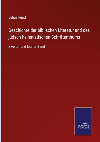Produktbild: Geschichte der biblischen Literatur und des j&uuml;dsch-hellenistischen Schriftenthums