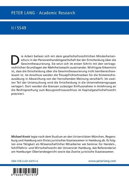 Produktbild: Die Mehrheitsentscheidung &uuml;ber die Gewinnthesaurierung im Personenhandelsgesellschaftskonzern
