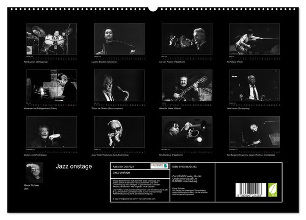 Produktbild: Jazz onstage (Wandkalender 2026 DIN A2 quer), CALVENDO Monatskalender