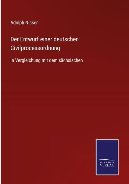 Produktbild: Der Entwurf einer deutschen Civilprocessordnung