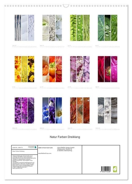 Produktbild: Natur Farben Dreiklang (Wandkalender 2026 DIN A2 hoch), CALVENDO Monatskalender