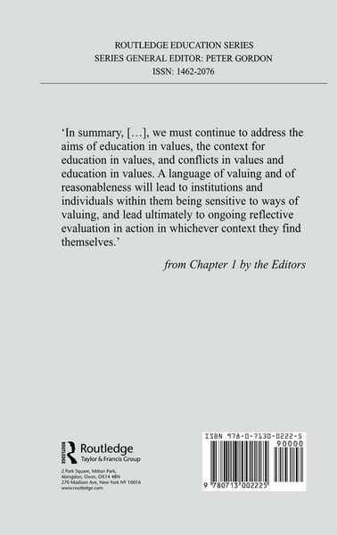 Produktbild: Values and the Curriculum