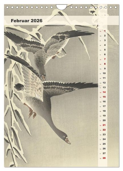 Produktbild: Ohara Koson - Gefiederte Sch&ouml;nheiten (Wandkalender 2026 DIN A4 hoch), CALVENDO Monatskalender