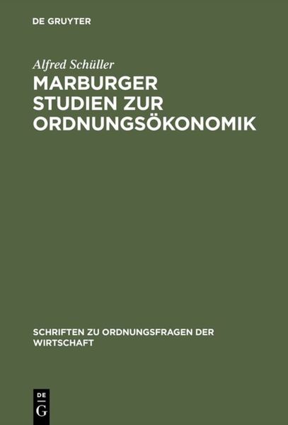 Produktbild: Marburger Studien zur Ordnungs&ouml;konomik