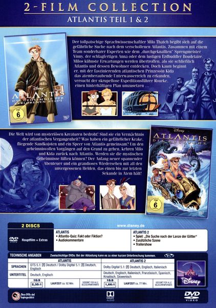 Produktbild: Atlantis - Doppelpack (Disney Classics + 2. Teil) [2 DVDs]
