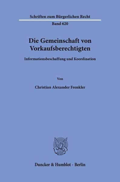 Produktbild: Die Gemeinschaft von Vorkaufsberechtigten