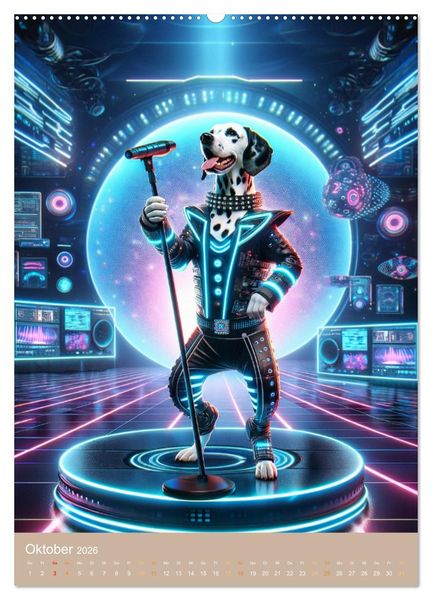 Produktbild: Rockstar Dalmatiner (hochwertiger Premium Wandkalender 2026 DIN A2 hoch), Kunstdruck in Hochglanz