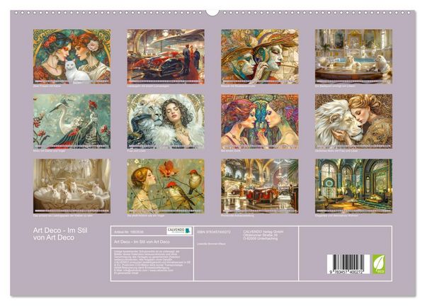 Produktbild: Art Deco - Im Stil von Art Deco (hochwertiger Premium Wandkalender 2026 DIN A2 quer), Kunstdruck in Hochglanz