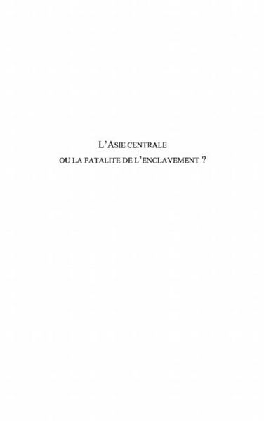 Produktbild: Asie centrale ou la fatalite de l'enclav