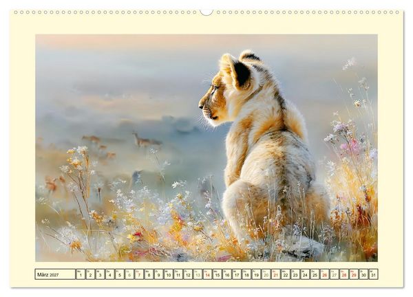 Produktbild: L&ouml;wenkinder. Afrikas kleine K&ouml;nige (hochwertiger Premium Wandkalender 2027 DIN A2 quer), Kunstdruck in Hochglanz