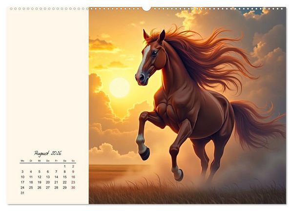 Produktbild: Fantasiewelten - Pferde (Wandkalender 2026 DIN A2 quer), CALVENDO Monatskalender