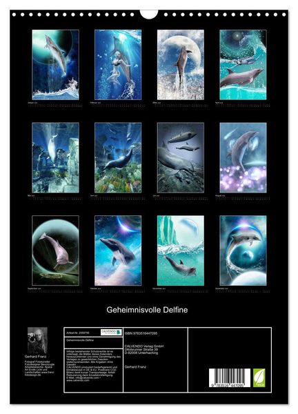Produktbild: Geheimnisvolle Delfine (Wandkalender 2026 DIN A3 hoch), CALVENDO Monatskalender