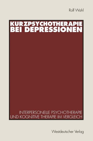 Produktbild: Kurzpsychotherapie bei Depressionen