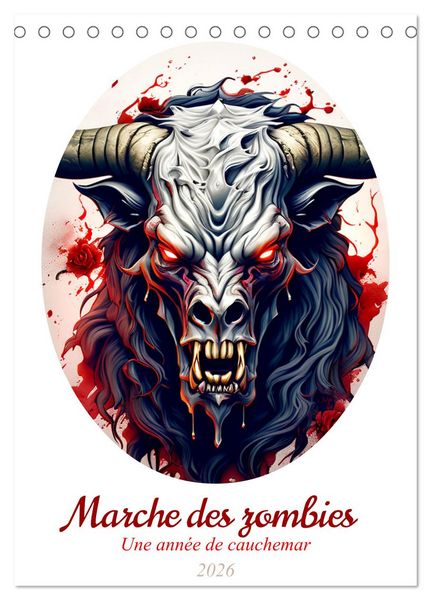 Marche des zombies (Calendrier de bureau 2026 DIN A5 horizontal), CALVENDO calendrier mensuel