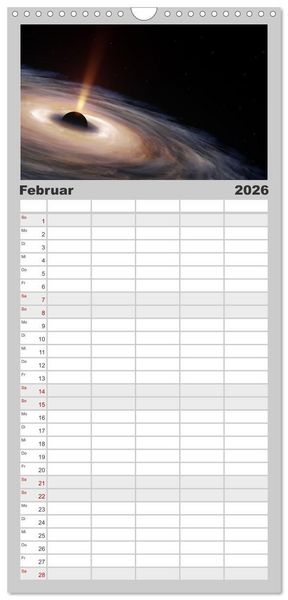 Produktbild: Familienplaner 2026 - Intergalaktische Reise zu fernen Welten mit 5 Spalten (Wandkalender, 21 x 45 cm) CALVENDO