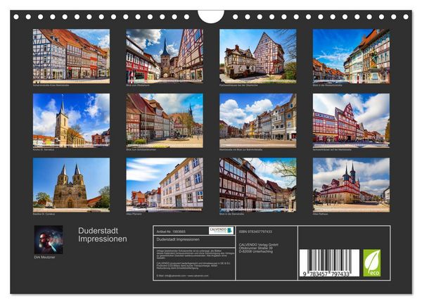 Produktbild: Duderstadt Impressionen (Wandkalender 2026 DIN A4 quer), CALVENDO Monatskalender