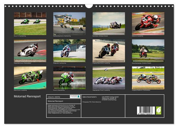 Produktbild: Motorrad Rennsport (Wandkalender 2026 DIN A3 quer), CALVENDO Monatskalender