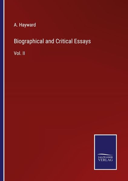 Produktbild: Biographical and Critical Essays