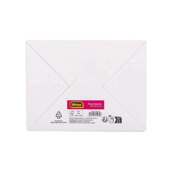 Produktbild: Idena Flaschentasche Happy Birthday wei&szlig; 12,5x35x9xcm 210g/m&sup2; Hei&szlig;pr&auml;gung
