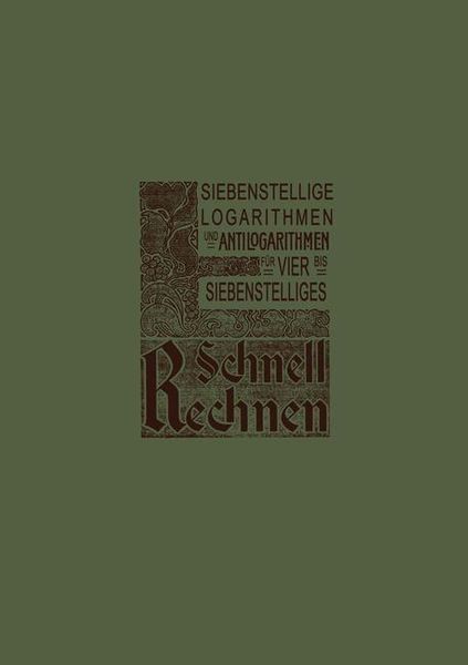 Produktbild: Siebenstellige Logarithmen und Antilogarithmen