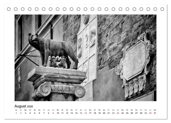 Produktbild: ROM Monochrom (Tischkalender 2026 DIN A5 quer), CALVENDO Monatskalender