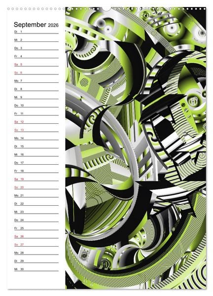 Produktbild: Geometrische Raumeindr&uuml;cke Planer (hochwertiger Premium Wandkalender 2026 DIN A2 hoch), Kunstdruck in Hochglanz
