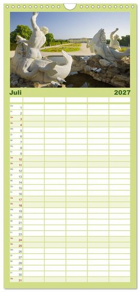 Produktbild: Familienplaner 2027 - Traumhaftes Wien mit 5 Spalten (Wandkalender, 21 x 45 cm) CALVENDO