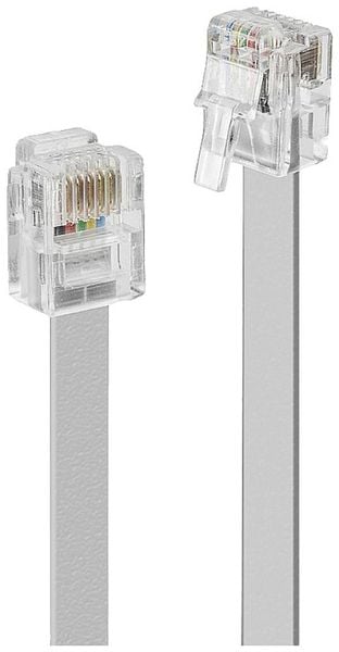 LINDY Telefon (analog) Anschlusskabel [1x RJ12-Stecker 6p6c - 1x RJ12-Stecker 6p6c] 2m Grau