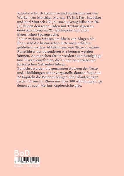 Produktbild: Eine Rheinreise von Bingen nach Bonn mit historischen Kupfer- und Stahlstichen