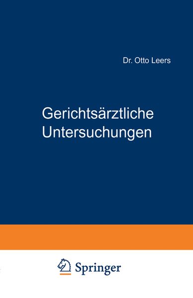 Produktbild: Gerichts&auml;rztliche Untersuchungen