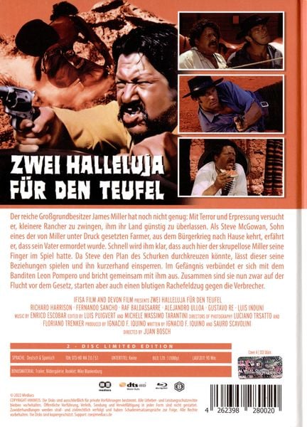 Produktbild: Zwei Halleluja f&uuml;r den Teufel - Mediabook - Cover A - Limited Edition (Blu-ray+DVD)