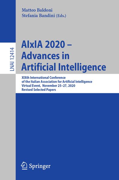 Produktbild: AIxIA 2020 &ndash; Advances in Artificial Intelligence