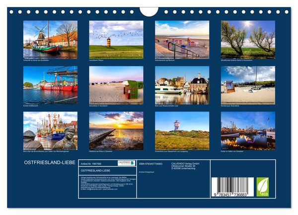 Produktbild: OSTFRIESLAND-LIEBE (Wandkalender 2026 DIN A4 quer), CALVENDO Monatskalender