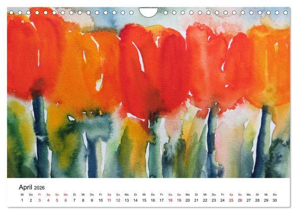 Produktbild: Bl&uuml;tenduft Aquarelle (Wandkalender 2026 DIN A4 quer), CALVENDO Monatskalender