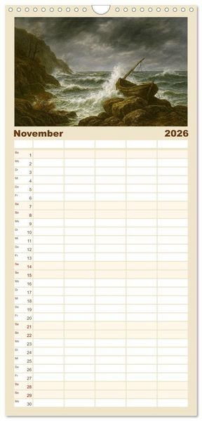 Produktbild: Familienplaner 2026 - Im Licht der Sehnsucht - Romantische Landschaften mit 5 Spalten (Wandkalender, 21 x 45 cm) CALVENDO