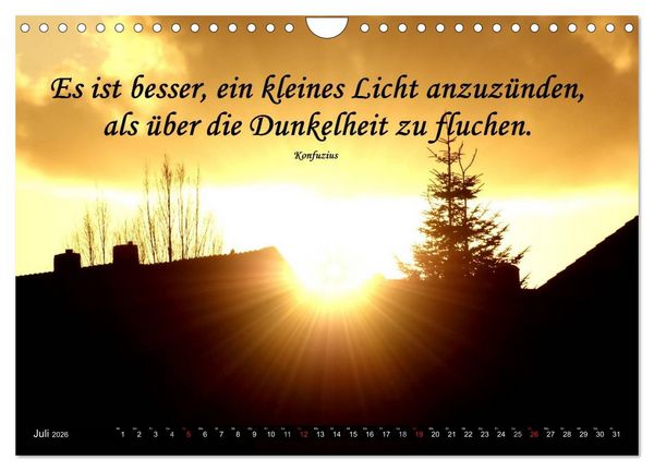 Produktbild: Weisheiten, Zitate und Spr&uuml;che - Ein Jahr voller Gedanken 2026 (Wandkalender 2026 DIN A4 quer), CALVENDO Monatskalender